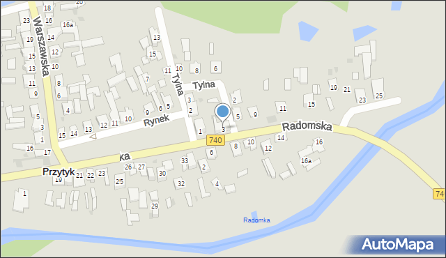 Przytyk, Radomska, 3, mapa Przytyk