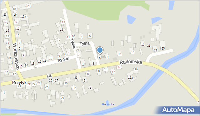 Przytyk, Radomska, 5, mapa Przytyk