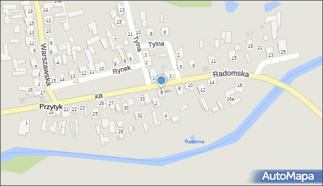 Przytyk, Radomska, 6, mapa Przytyk