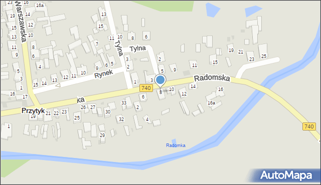 Przytyk, Radomska, 8, mapa Przytyk