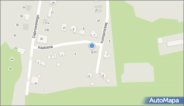 Puszczykowo, Radosna, 5, mapa Puszczykowo