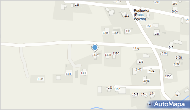 Raba Wyżna, Raba Wyżna, 133A, mapa Raba Wyżna