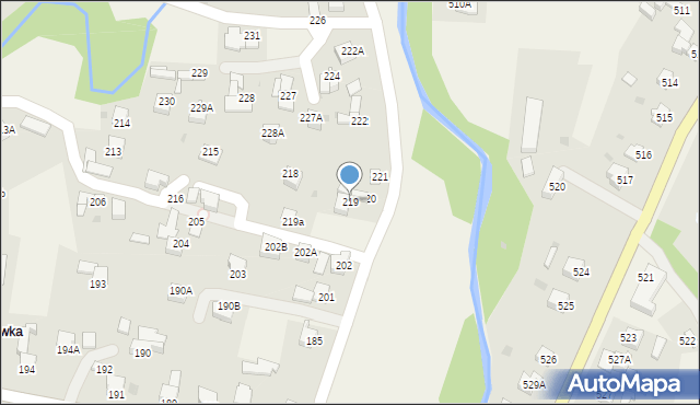 Raba Wyżna, Raba Wyżna, 219, mapa Raba Wyżna