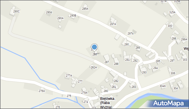 Raba Wyżna, Raba Wyżna, 286, mapa Raba Wyżna