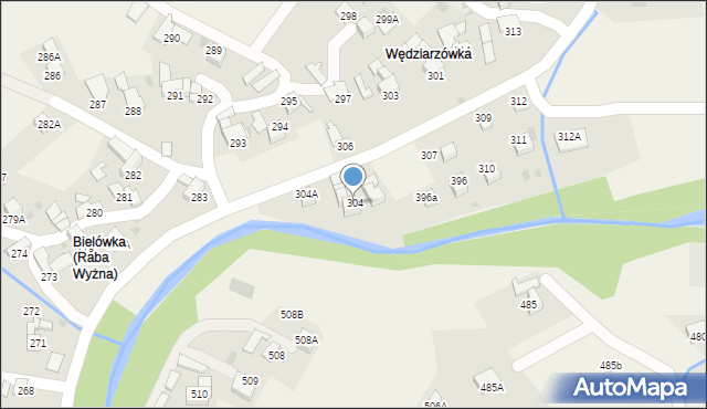 Raba Wyżna, Raba Wyżna, 304, mapa Raba Wyżna