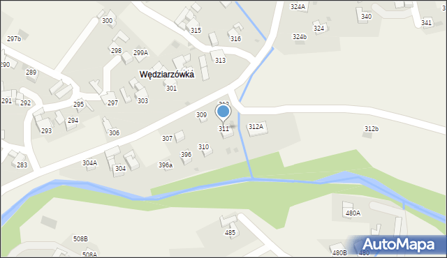 Raba Wyżna, Raba Wyżna, 311, mapa Raba Wyżna