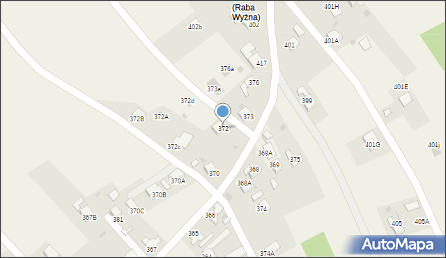 Raba Wyżna, Raba Wyżna, 372, mapa Raba Wyżna