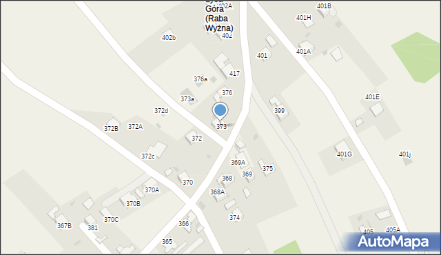 Raba Wyżna, Raba Wyżna, 373, mapa Raba Wyżna