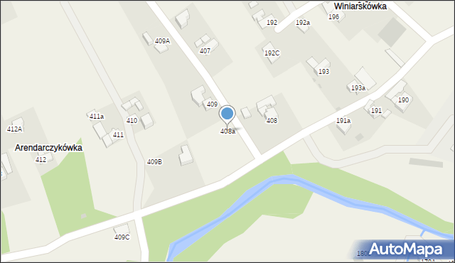 Raba Wyżna, Raba Wyżna, 408a, mapa Raba Wyżna