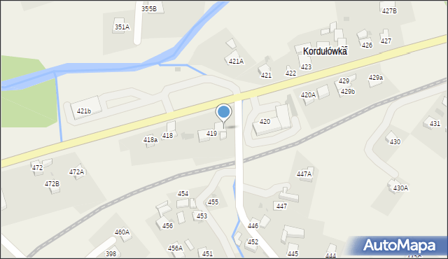 Raba Wyżna, Raba Wyżna, 419A, mapa Raba Wyżna
