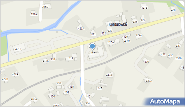 Raba Wyżna, Raba Wyżna, 420, mapa Raba Wyżna