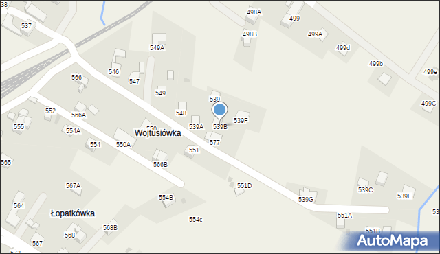 Raba Wyżna, Raba Wyżna, 539B, mapa Raba Wyżna