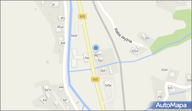 Raba Wyżna, Raba Wyżna, 642, mapa Raba Wyżna