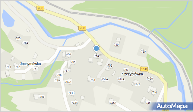 Raba Wyżna, Raba Wyżna, 754, mapa Raba Wyżna