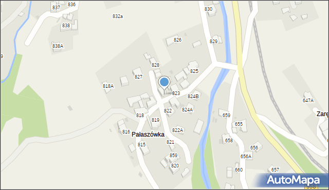 Raba Wyżna, Raba Wyżna, 823A, mapa Raba Wyżna