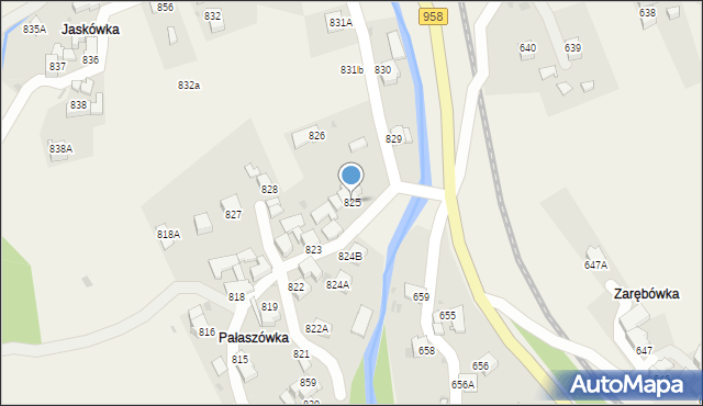 Raba Wyżna, Raba Wyżna, 825, mapa Raba Wyżna