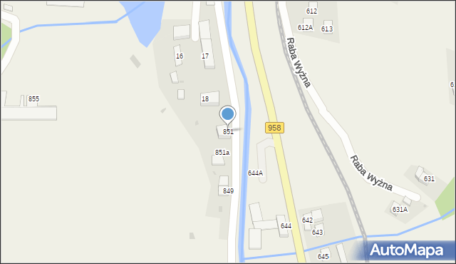 Raba Wyżna, Raba Wyżna, 851, mapa Raba Wyżna