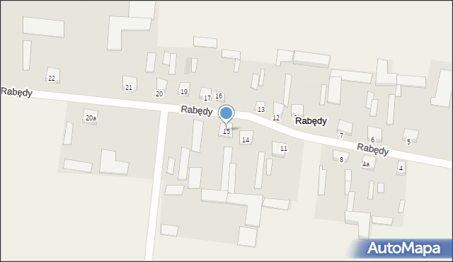 Rabędy, Rabędy, 15, mapa Rabędy