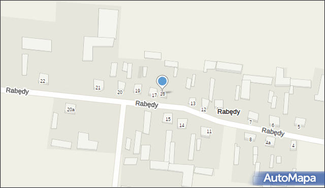 Rabędy, Rabędy, 16, mapa Rabędy