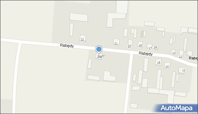 Rabędy, Rabędy, 20a, mapa Rabędy