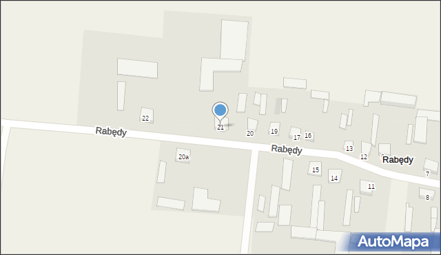 Rabędy, Rabędy, 21, mapa Rabędy