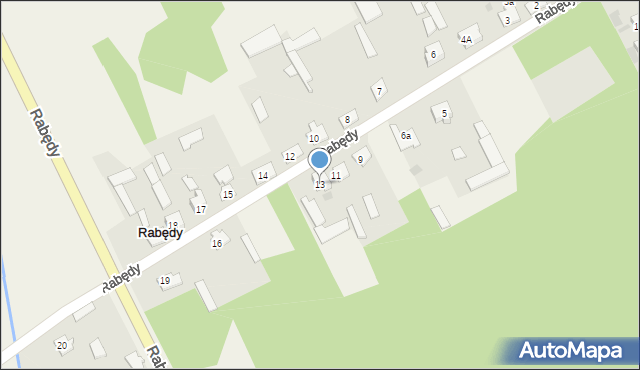 Rabędy, Rabędy, 13, mapa Rabędy