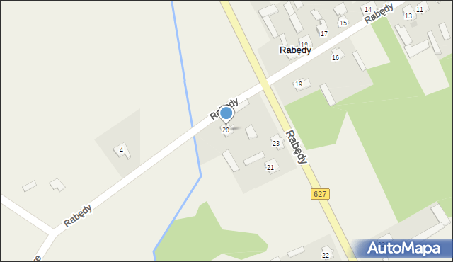 Rabędy, Rabędy, 20, mapa Rabędy