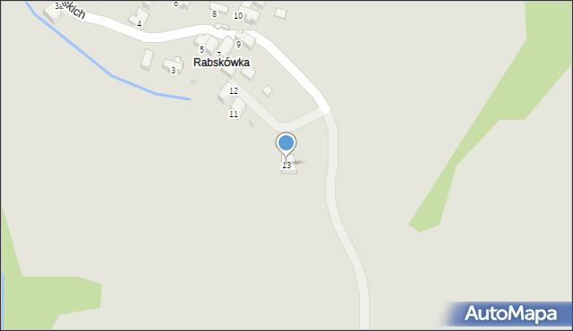 Rabka-Zdrój, Rabskich, 13, mapa Rabka-Zdrój