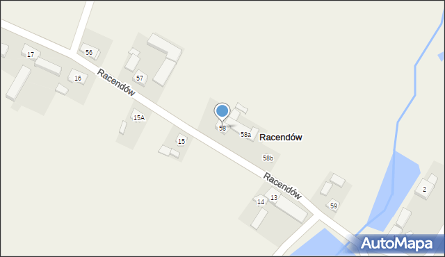 Racendów, Racendów, 58, mapa Racendów