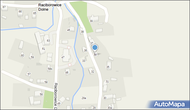 Raciborowice Dolne, Raciborowice Dolne, 34, mapa Raciborowice Dolne