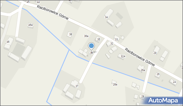 Raciborowice Górne, Raciborowice Górne, 36, mapa Raciborowice Górne