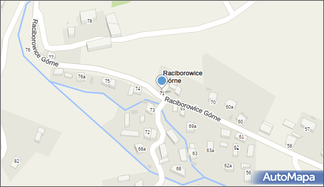 Raciborowice Górne, Raciborowice Górne, 71, mapa Raciborowice Górne