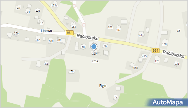 Raciborsko, Raciborsko, 225, mapa Raciborsko