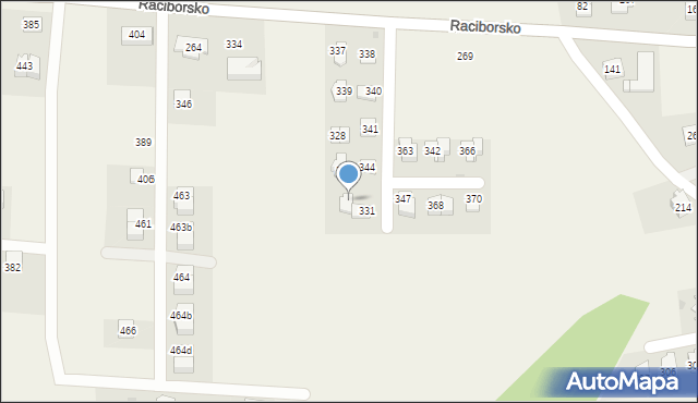 Raciborsko, Raciborsko, 332, mapa Raciborsko