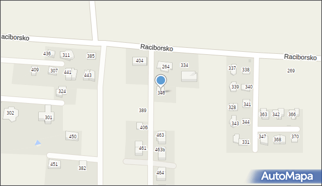 Raciborsko, Raciborsko, 346, mapa Raciborsko