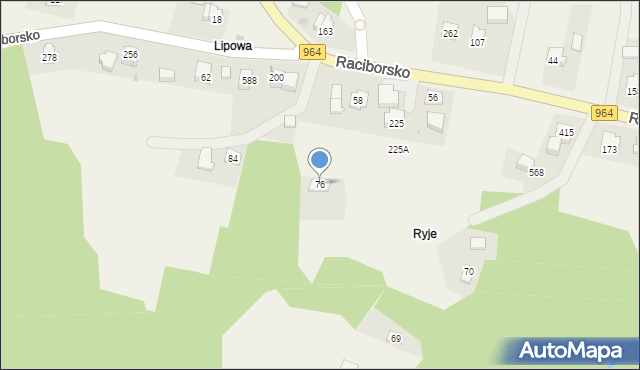 Raciborsko, Raciborsko, 76, mapa Raciborsko