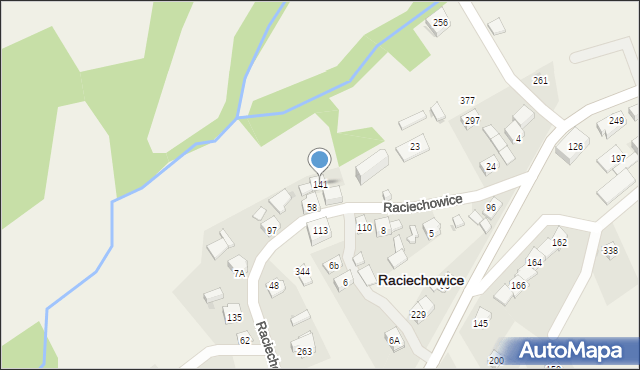 Raciechowice, Raciechowice, 141, mapa Raciechowice