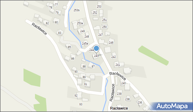 Racławice, Racławice, 243, mapa Racławice