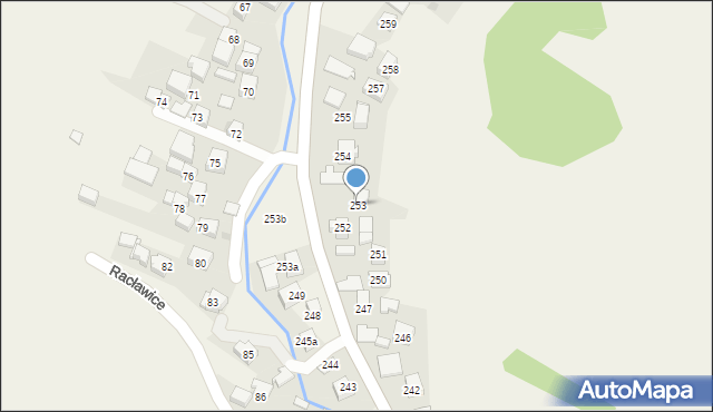 Racławice, Racławice, 253, mapa Racławice