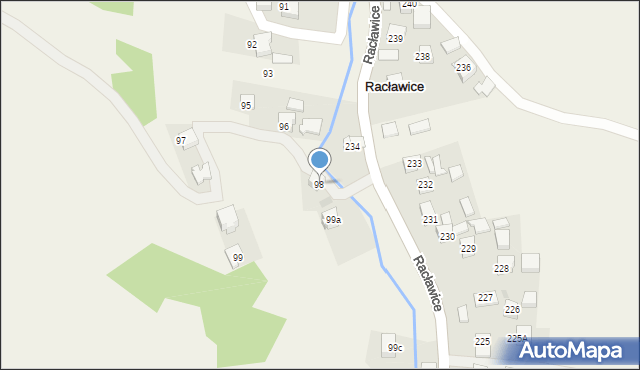 Racławice, Racławice, 98, mapa Racławice