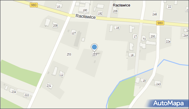 Racławice, Racławice, 223, mapa Racławice