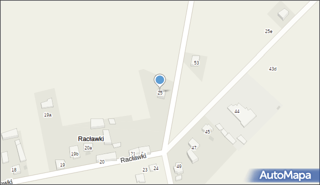 Racławki, Racławki, 25, mapa Racławki