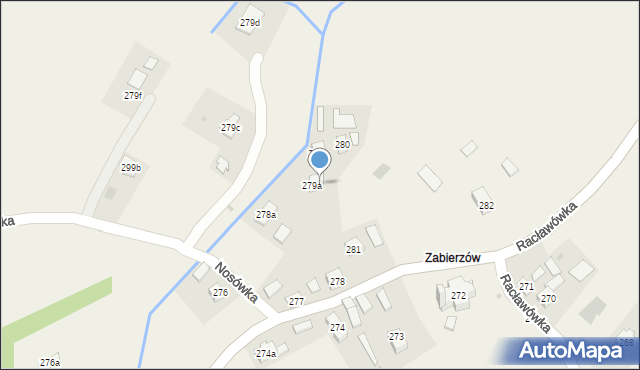 Racławówka, Racławówka, 279b, mapa Racławówka