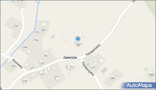 Racławówka, Racławówka, 282, mapa Racławówka