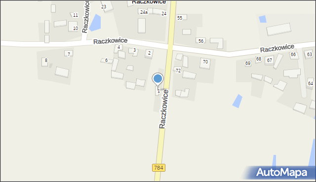 Raczkowice, Raczkowice, 1, mapa Raczkowice