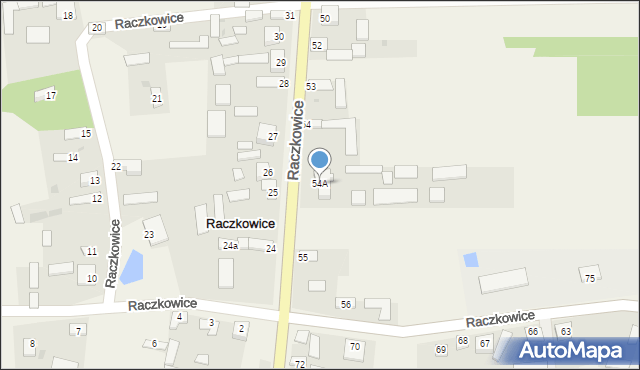 Raczkowice, Raczkowice, 54A, mapa Raczkowice