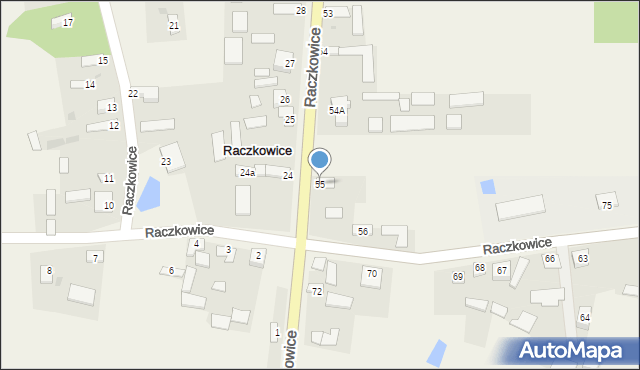 Raczkowice, Raczkowice, 55, mapa Raczkowice