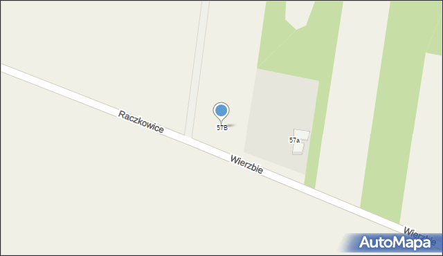 Raczkowice, Raczkowice, 57B, mapa Raczkowice