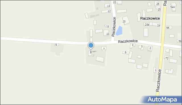 Raczkowice, Raczkowice, 8, mapa Raczkowice