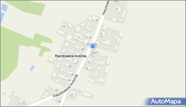 Raczkowice-Kolonia, Raczkowice-Kolonia, 10, mapa Raczkowice-Kolonia